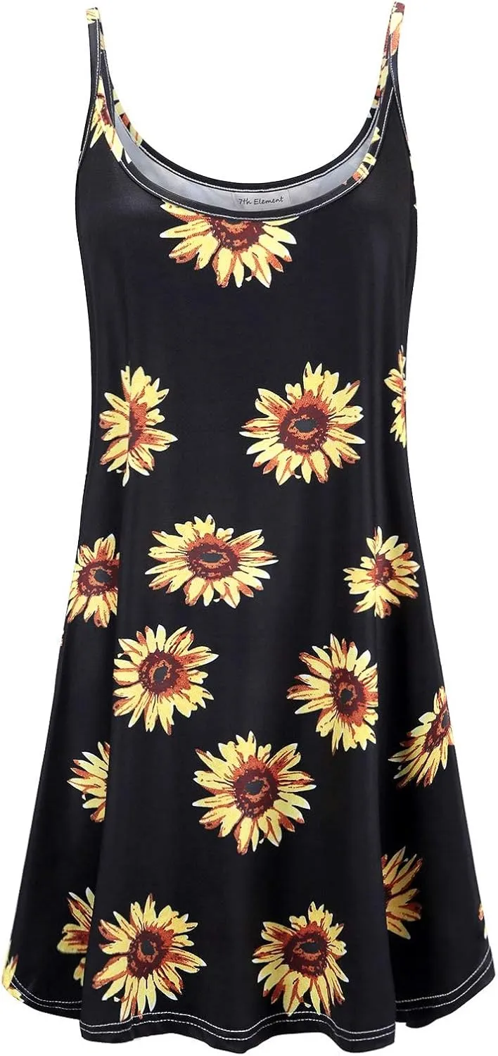 7th Element Plus Size Slip Dress for Women Under Dresses 2025 Spaghetti Strap Cami Camisoles Sun Tank Sleeveless Sundress
