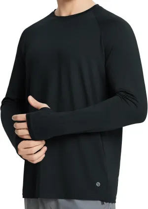 baleaf Men's Long Sleeve Running Shirts Sun Protection UV UPF 50  T Shirts Workout Athletic Gym Quick Dry Zip Pocket