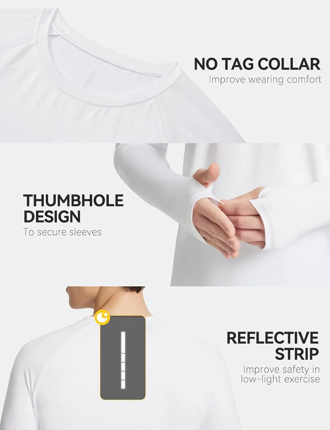 baleaf Men's Long Sleeve Running Shirts Sun Protection UV UPF 50  T Shirts Workout Athletic Gym Quick Dry Zip Pocket
