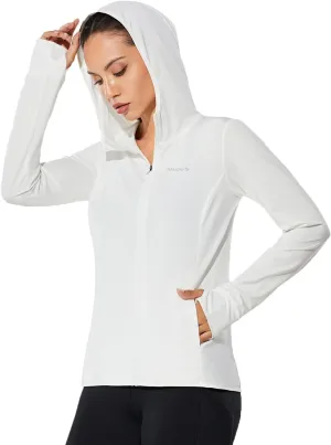 baleaf Women's UPF 50  Sun Protection Jacket Hooded Cooling Shirt with Pockets Hiking Outdoor Performance