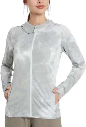 baleaf Women's UPF 50  Sun Protection Jacket Hooded Cooling Shirt with Pockets Hiking Outdoor Performance