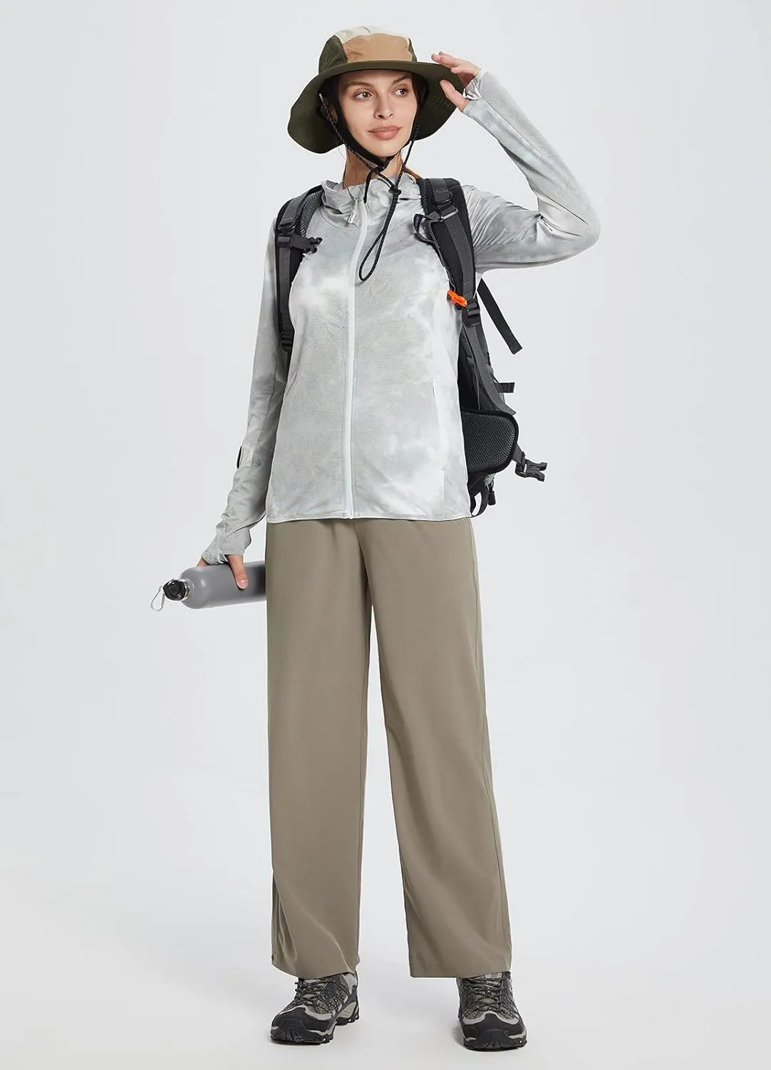 baleaf Women's UPF 50  Sun Protection Jacket Hooded Cooling Shirt with Pockets Hiking Outdoor Performance