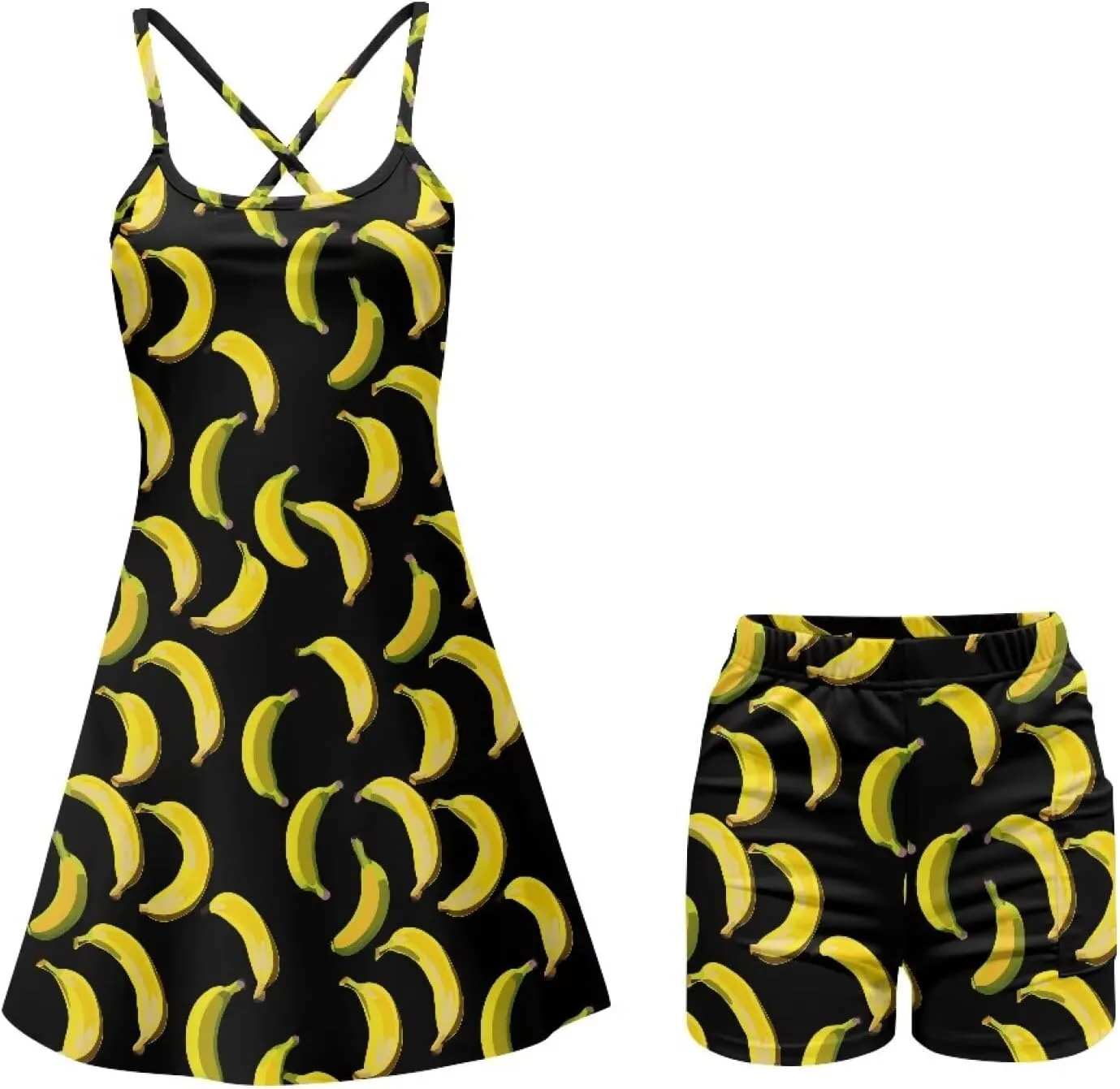Biyejit Womens Tennis Dress, Workout Dress with Shorts Pockets Sleeveless Golf Athletic Dresses Quick Dry Pickleball Outfits