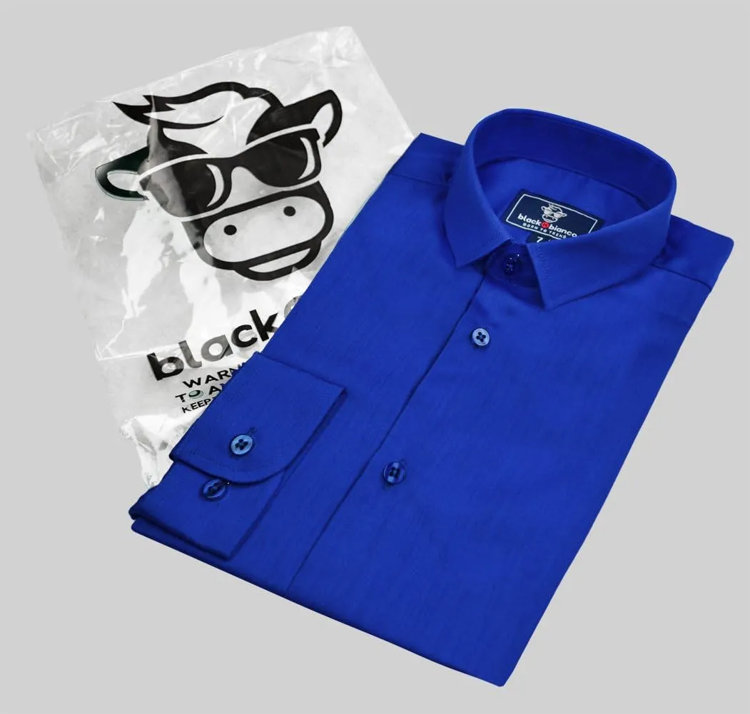 Black n Bianco Boys' Signature Sateen Long Sleeve Dress Shirt