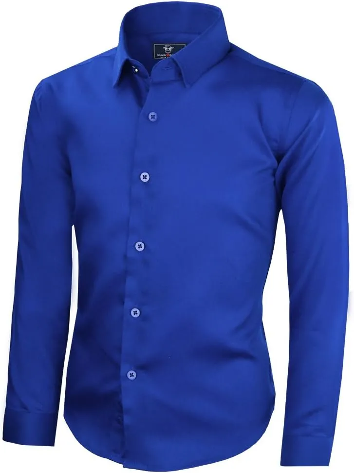 Black n Bianco Boys' Signature Sateen Long Sleeve Dress Shirt