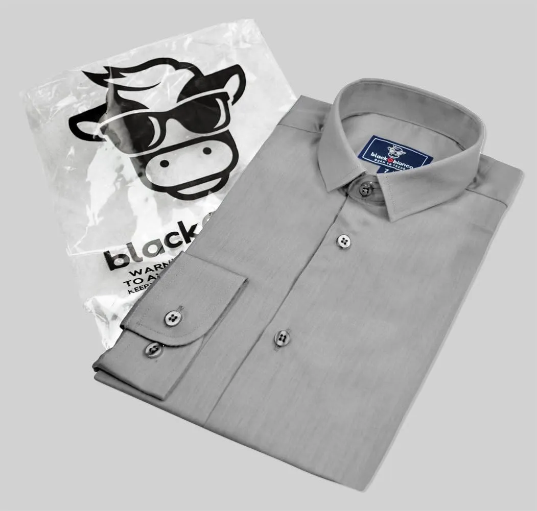 Black n Bianco Boys' Signature Sateen Long Sleeve Dress Shirt