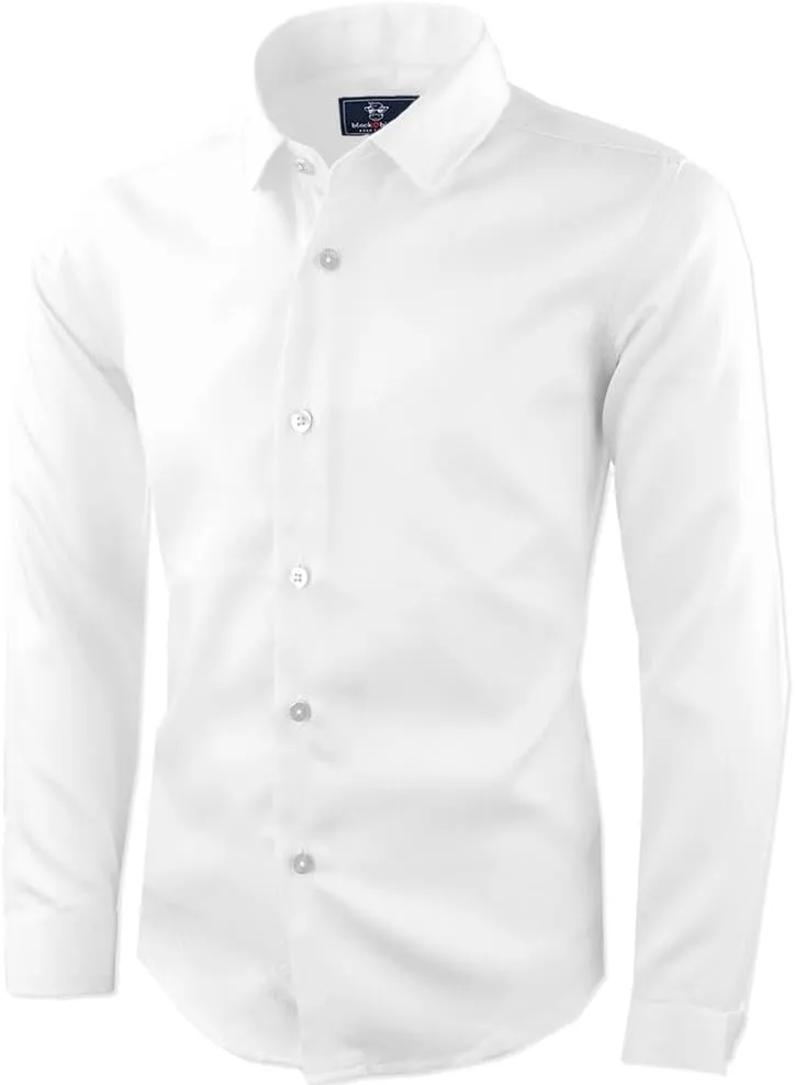 Black n Bianco Boys' Signature Sateen Long Sleeve Dress Shirt