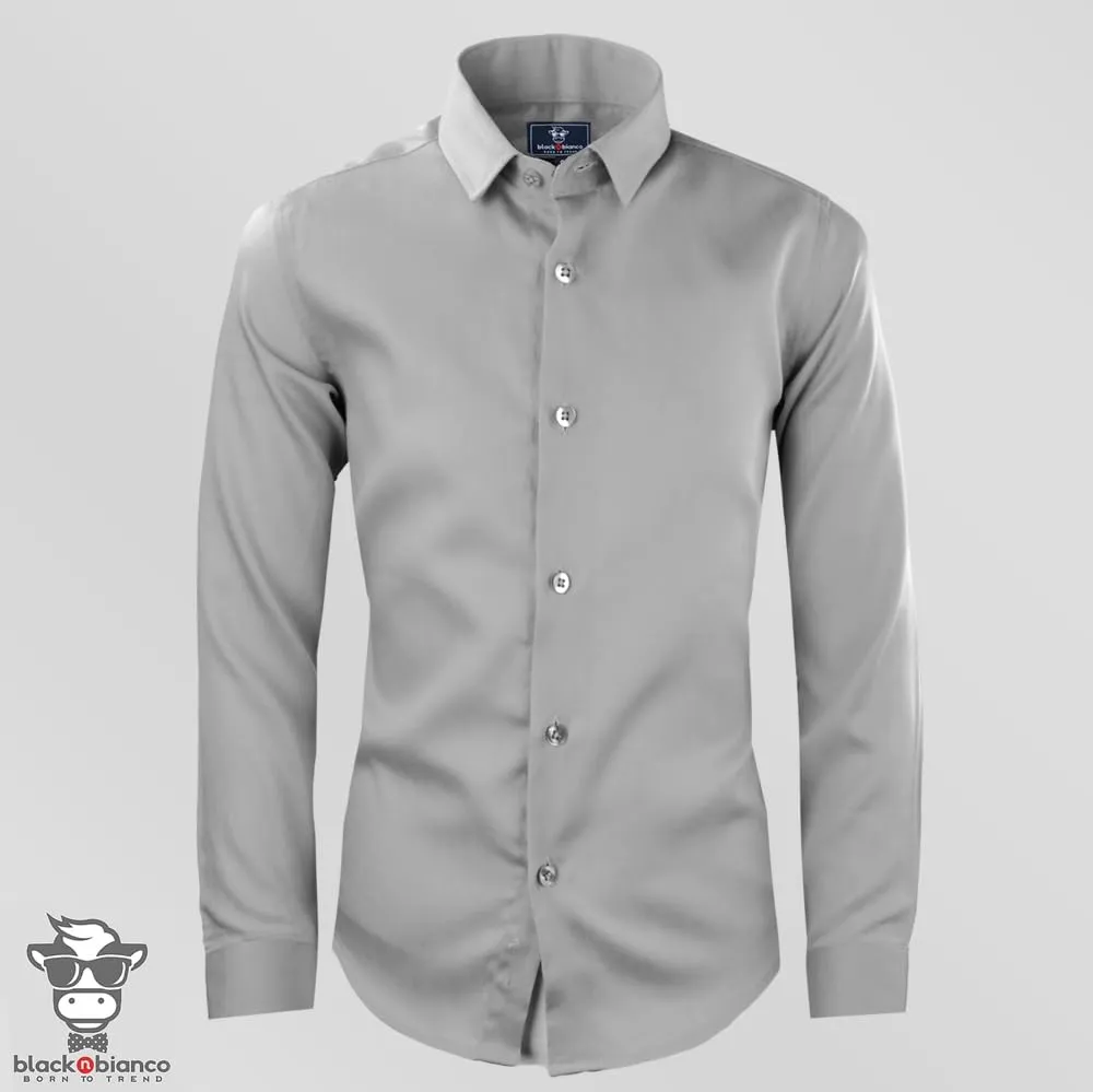 Black n Bianco Boys' Signature Sateen Long Sleeve Dress Shirt