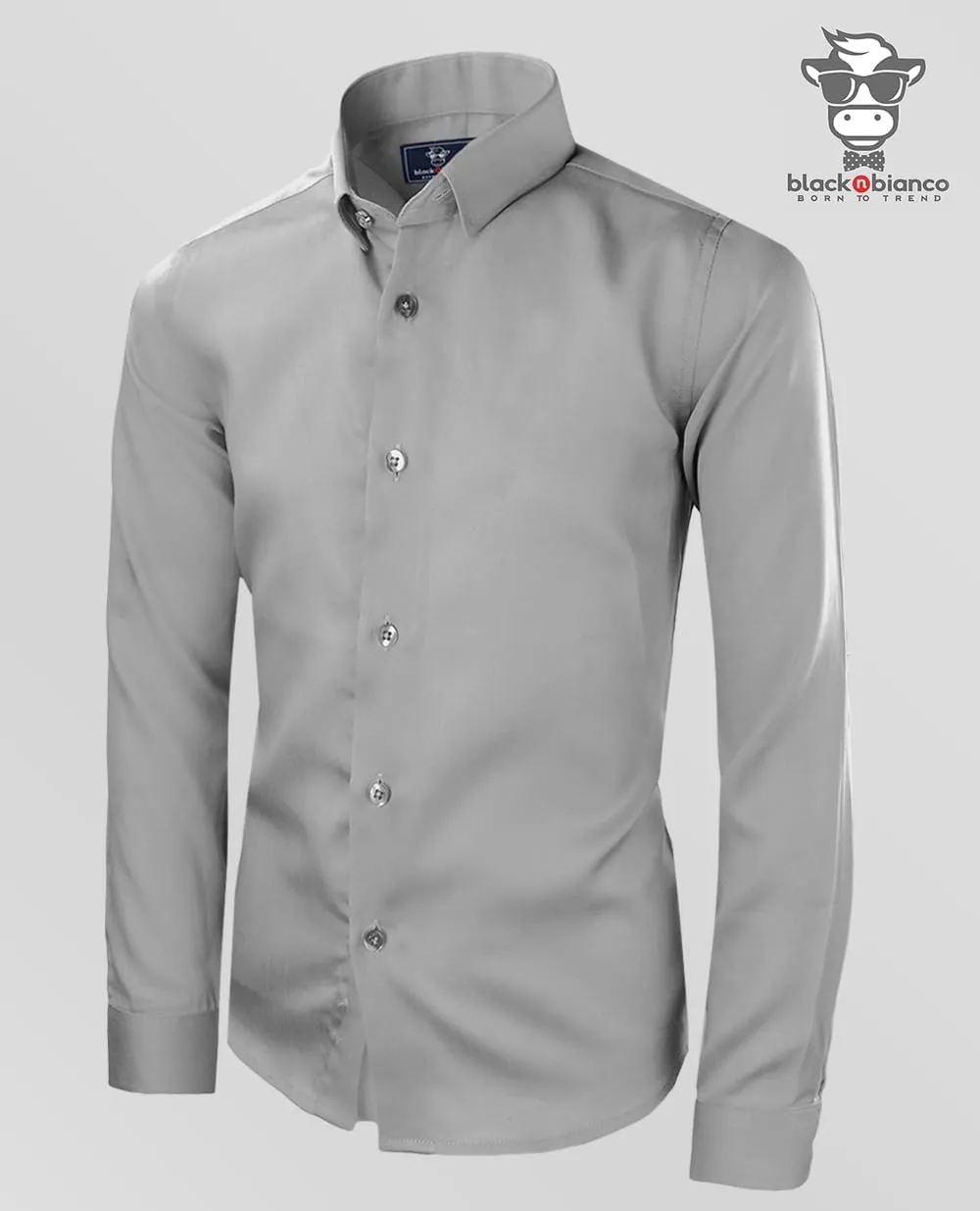 Black n Bianco Boys' Signature Sateen Long Sleeve Dress Shirt