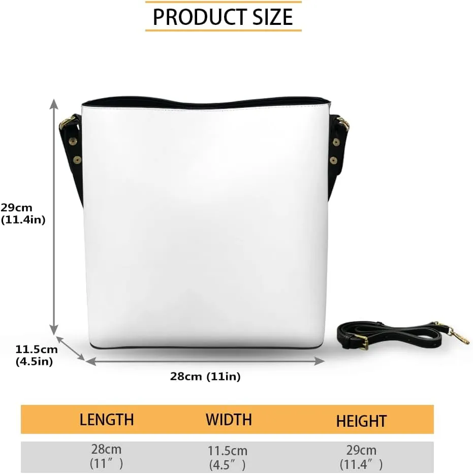 Bucket Bag for Women Shoulder Bag with Zipper Large Capacity Computer Waterproof Crossbody Bag Handbag with Smooth
