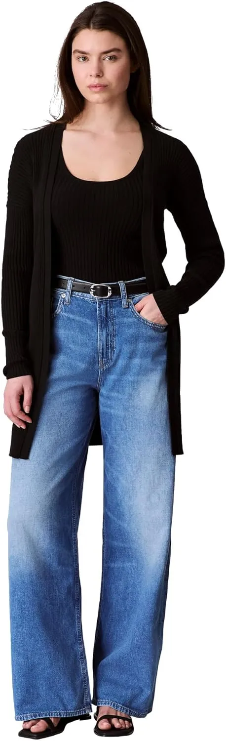 Calvin Klein Women's Smooth Cotton Rib Sweater Duster