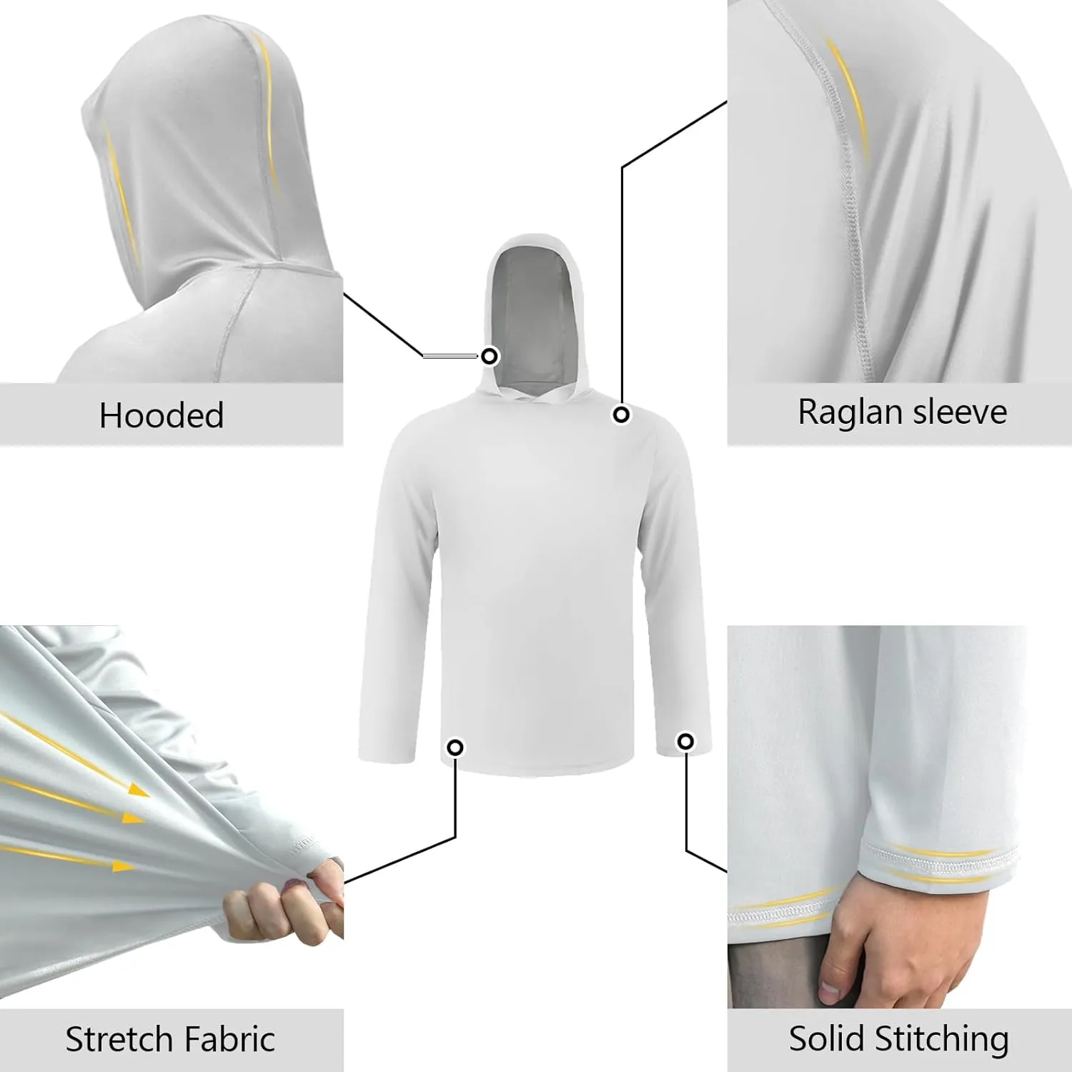 Camo Hoodie Long Sleeves Hunting Shirts for Men Quick Dry UPF 50  Hiking Fishing Shirt with Hood
