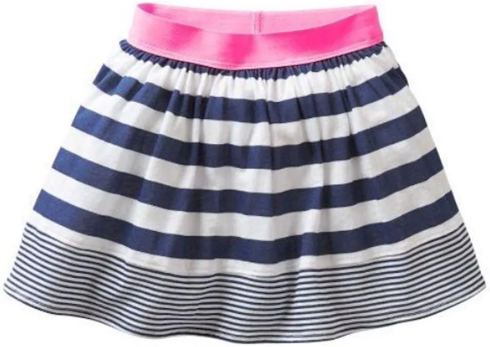 Carter's Baby Girl's Dot Striped Skort (6 Months, Navy Stripe)