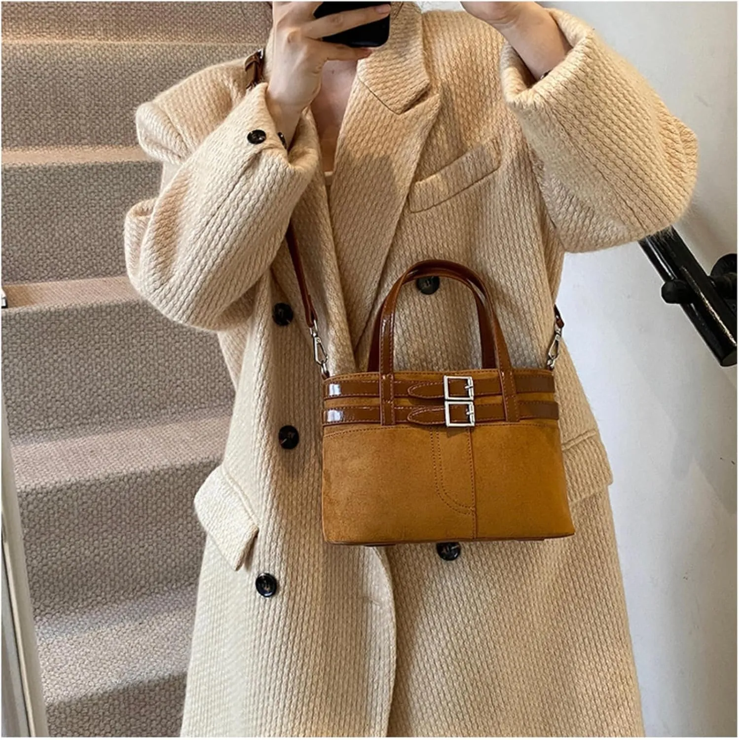 Casual Bucket Bag for Women, Fashionable Single Shoulder Bag with Refined Hardware, Smooth Zipper, Large Capacity