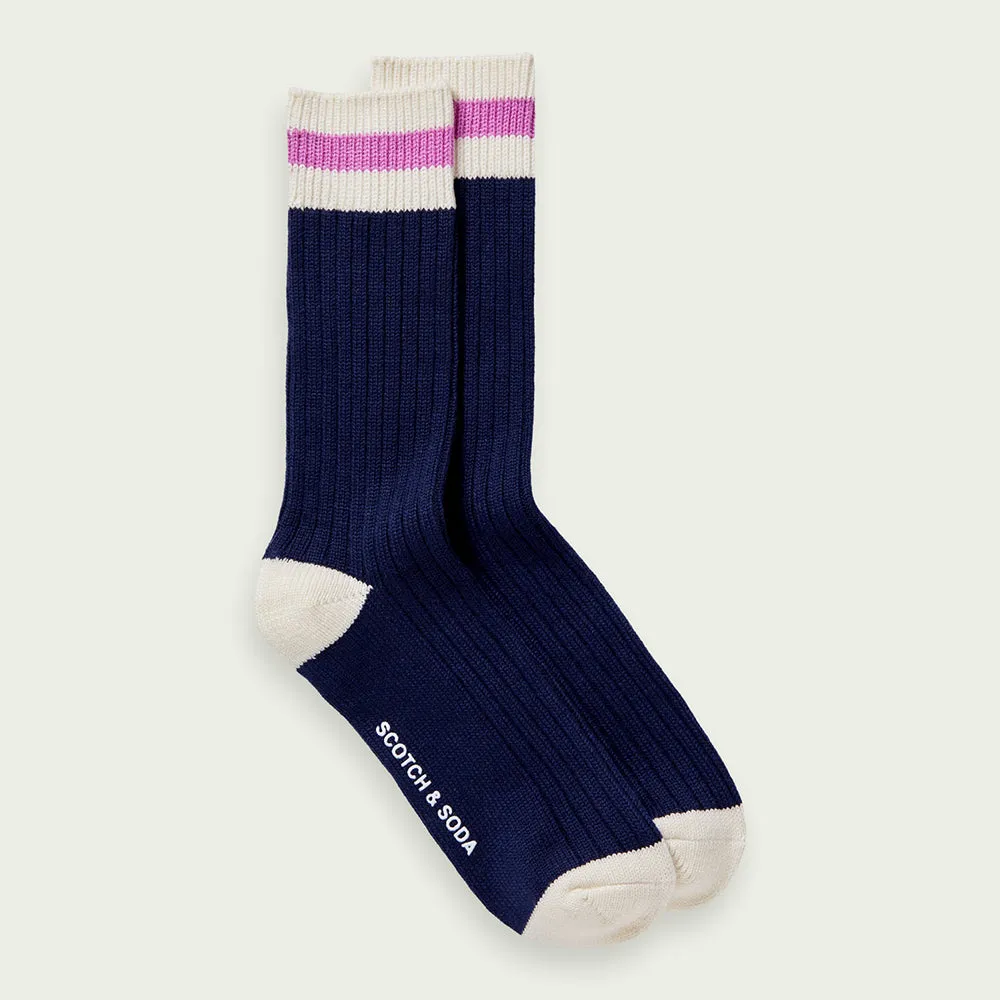 Chunky Ribbed Socks (Navy)