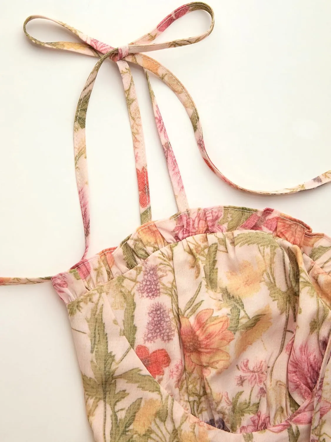 CIDER Womens Summer Dresses Floral Spaghetti Strap Cute Vacation Sundress Dress Boho Casual Outfits