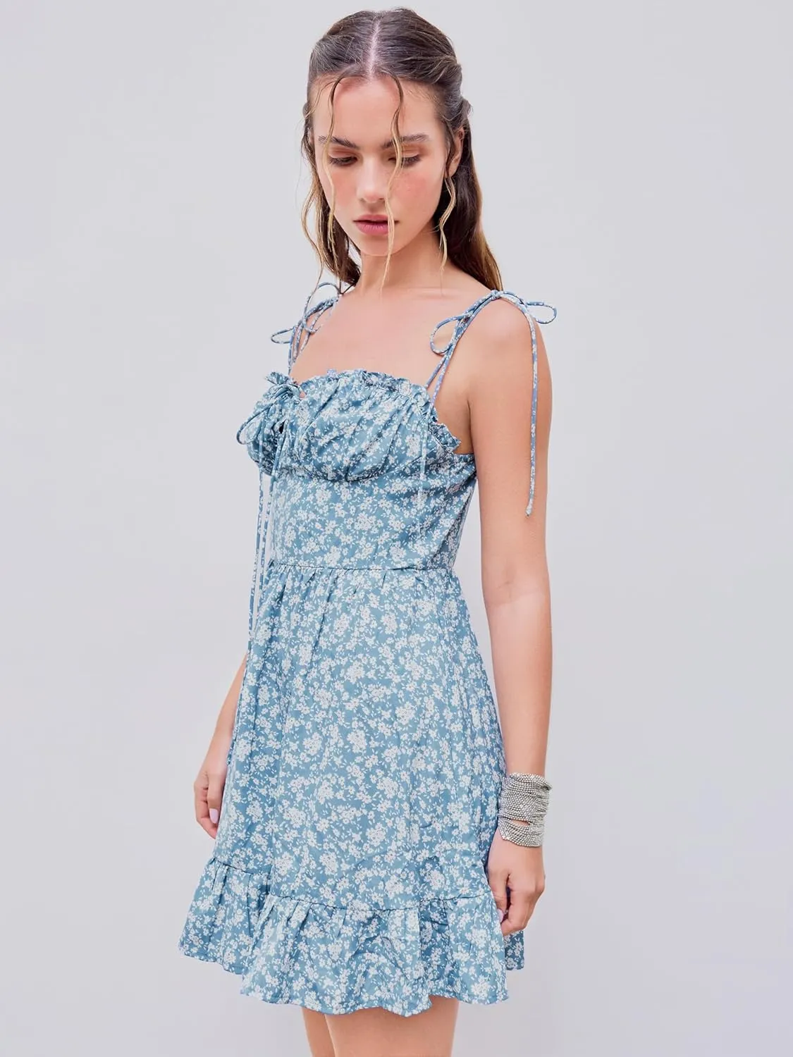 CIDER Womens Summer Dresses Floral Spaghetti Strap Cute Vacation Sundress Dress Boho Casual Outfits