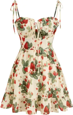 CIDER Womens Summer Dresses Floral Spaghetti Strap Cute Vacation Sundress Dress Boho Casual Outfits