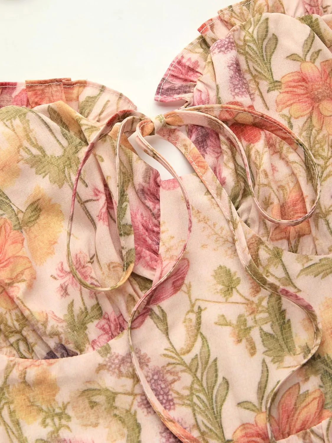 CIDER Womens Summer Dresses Floral Spaghetti Strap Cute Vacation Sundress Dress Boho Casual Outfits