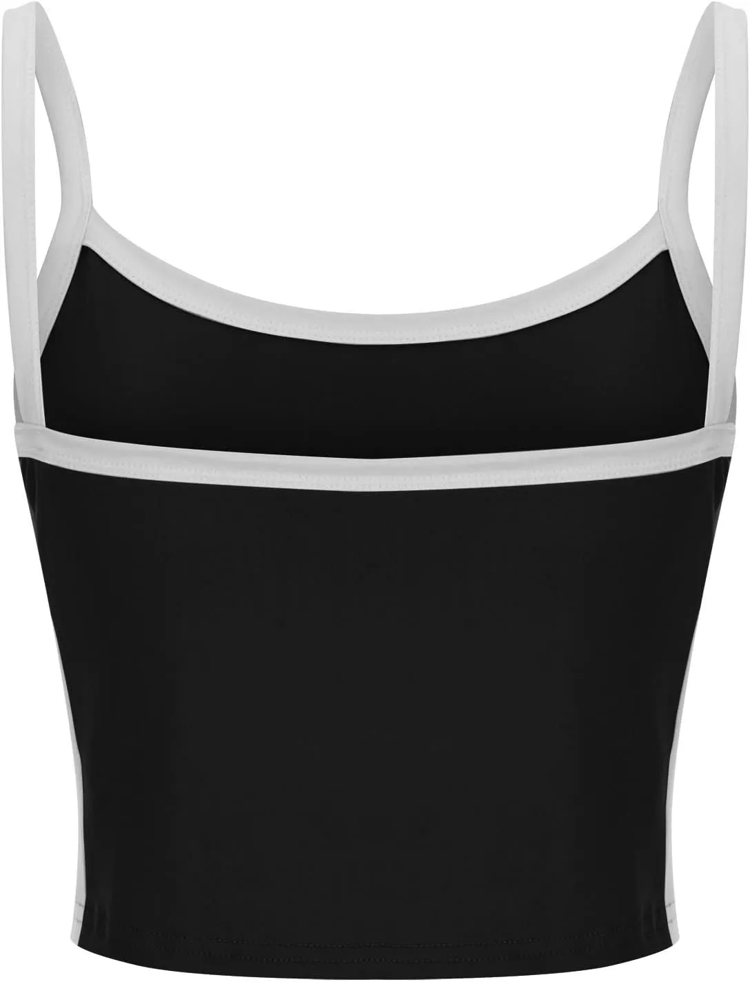 Color Block Tank Tops Women Sleeveless Crop Camisole Casual Slim Cropped Y2k Shirts Trendy Summer Square Neck Tees