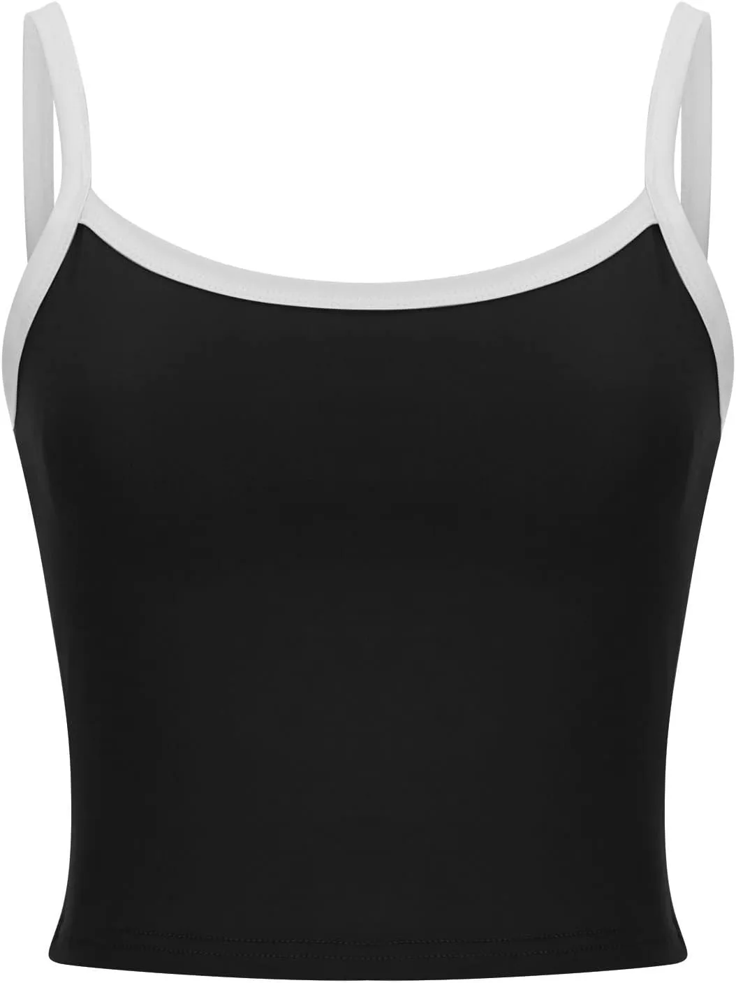 Color Block Tank Tops Women Sleeveless Crop Camisole Casual Slim Cropped Y2k Shirts Trendy Summer Square Neck Tees