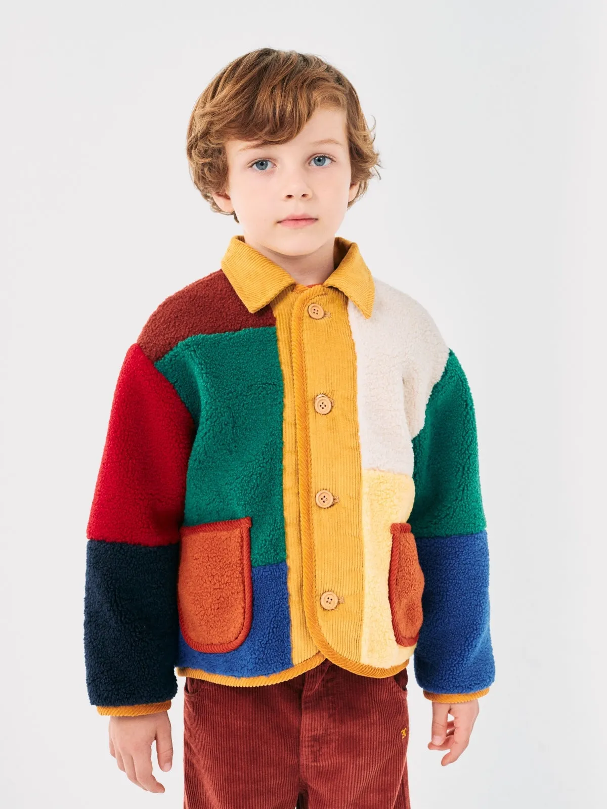 Colorblock Sheepskin Jacket