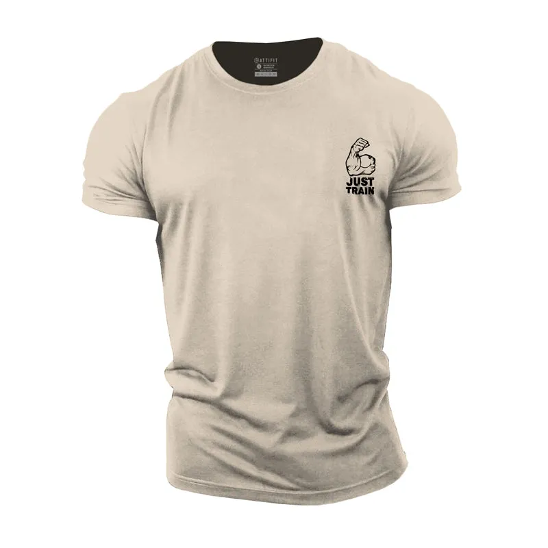 Cotton Just Train Graphic Men's Fitness T-shirts