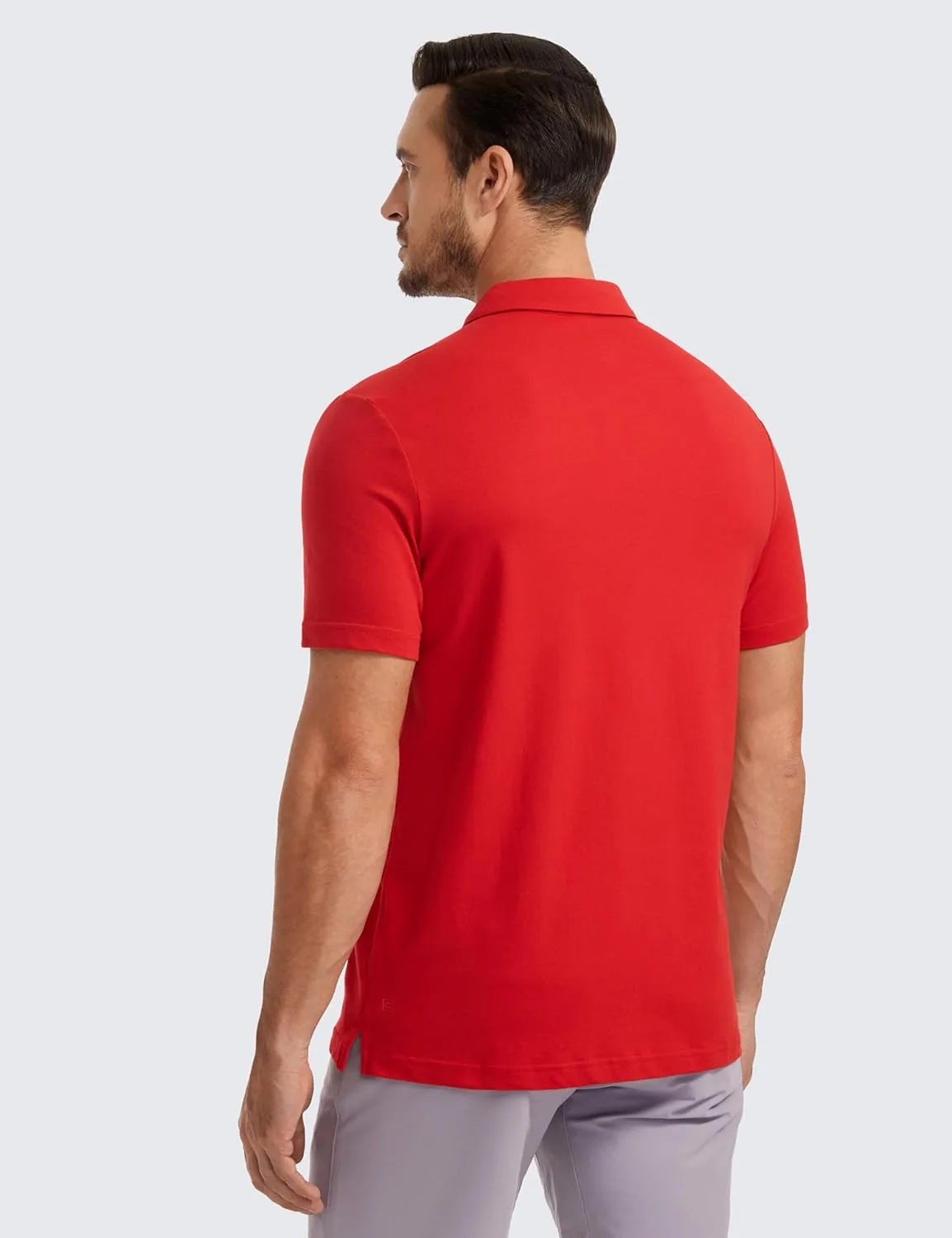 CRZ YOGA Mens Golf Polo Shirts Short Sleeve Moisture Wicking Athletic Shirt Sports Casual Pique T-Shirts