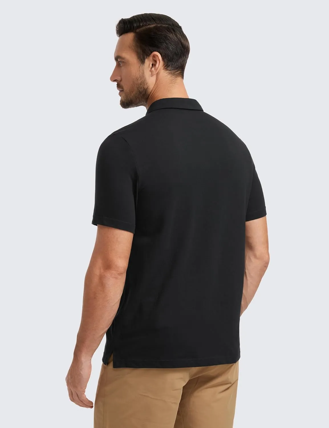 CRZ YOGA Mens Golf Polo Shirts Short Sleeve Moisture Wicking Athletic Shirt Sports Casual Pique T-Shirts