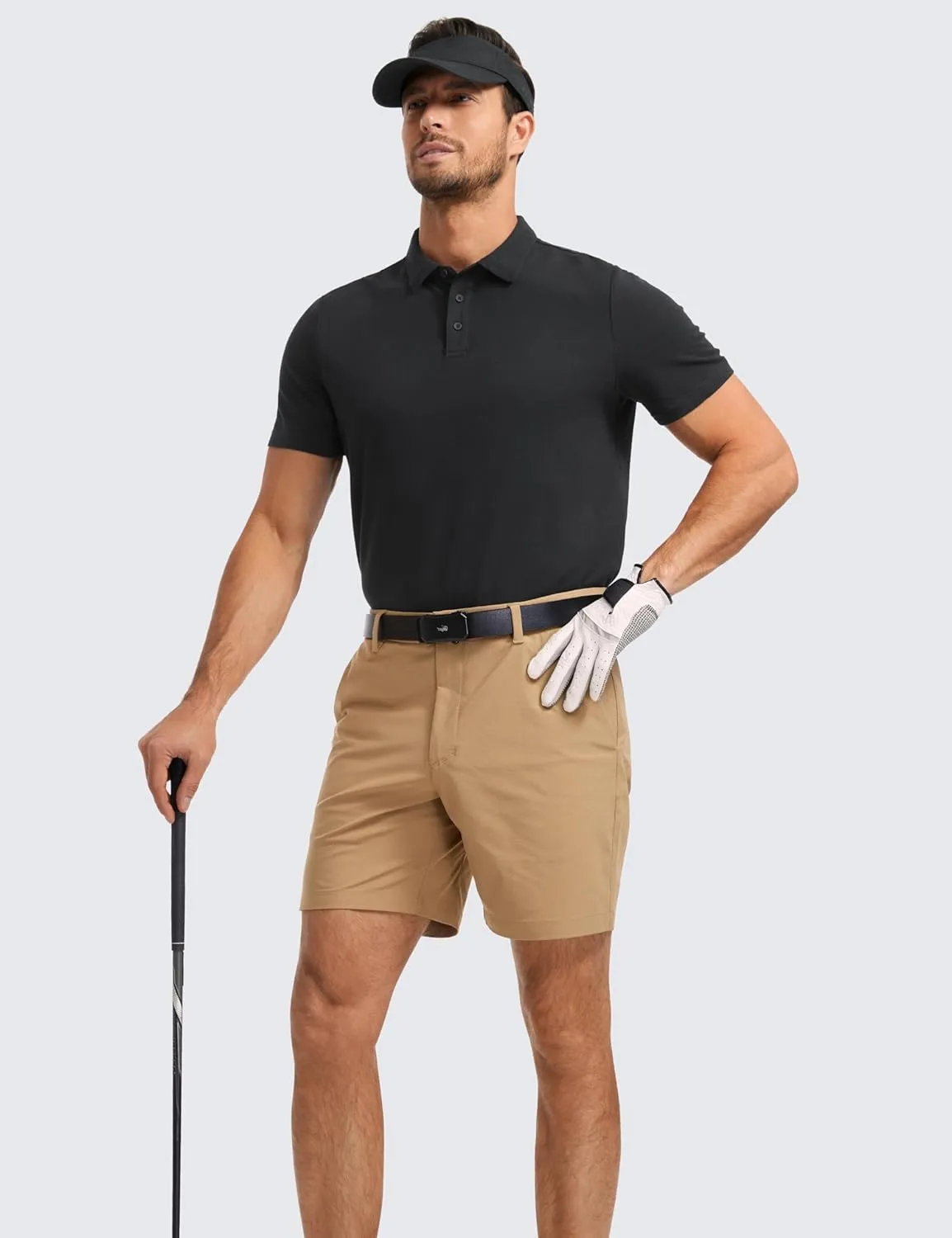 CRZ YOGA Mens Golf Polo Shirts Short Sleeve Moisture Wicking Athletic Shirt Sports Casual Pique T-Shirts