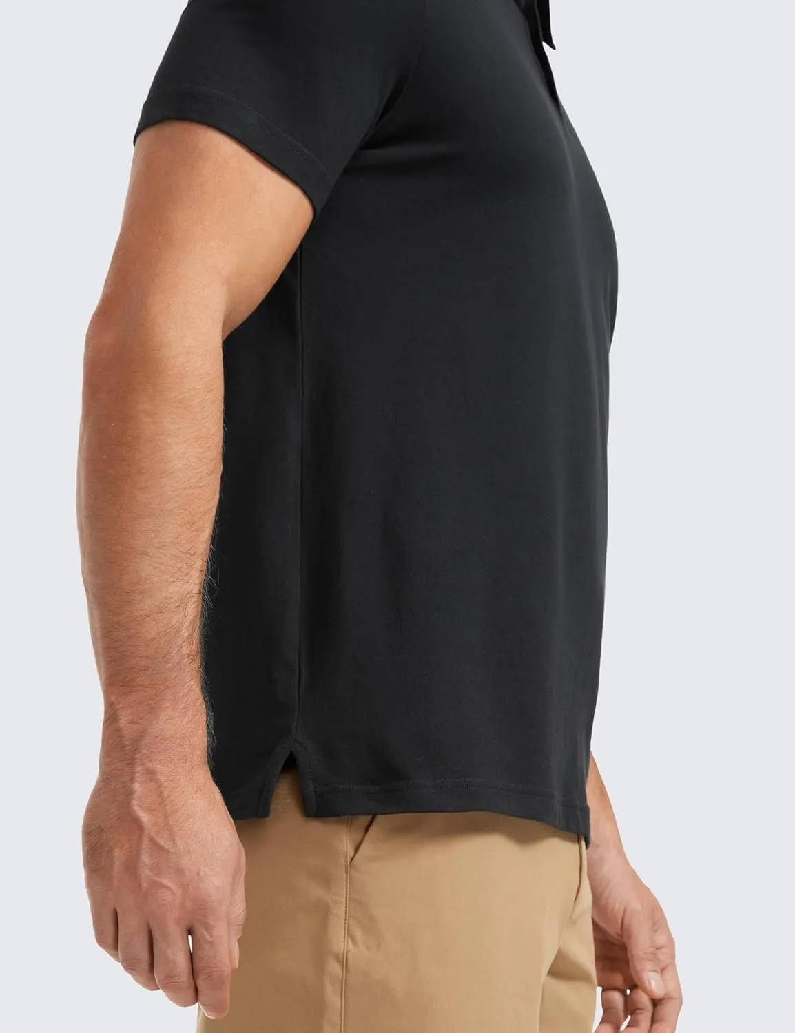 CRZ YOGA Mens Golf Polo Shirts Short Sleeve Moisture Wicking Athletic Shirt Sports Casual Pique T-Shirts