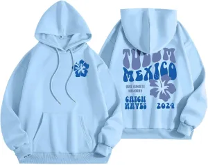 Cute Hoodies Womens Pink pom Puff Hoodie Y2K Preppy Oversized Sweatshirt for Teen Girls Long Sleeve Drawstring Pullover Hoodies FZ15-Light Blue Small