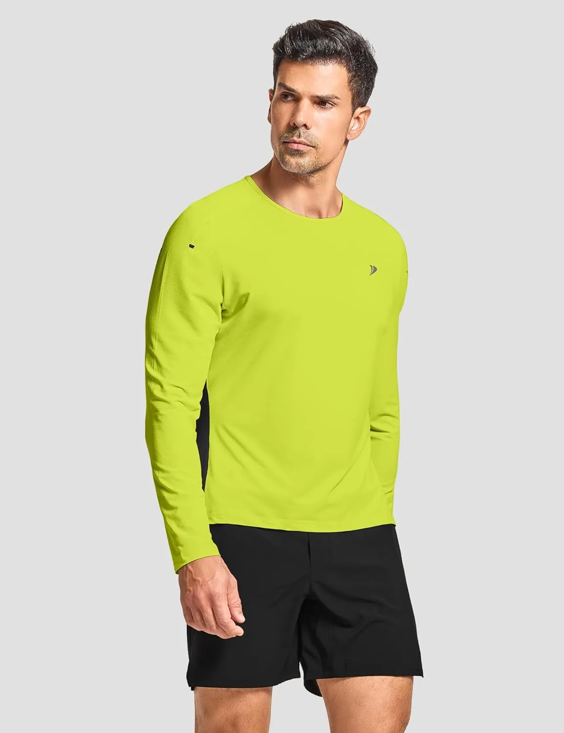 DEMOZU Men's Long Sleeve Workout Athletic Shirts Quick Dry Running Hiking Rash Guard Swim Shirts Slim Fit