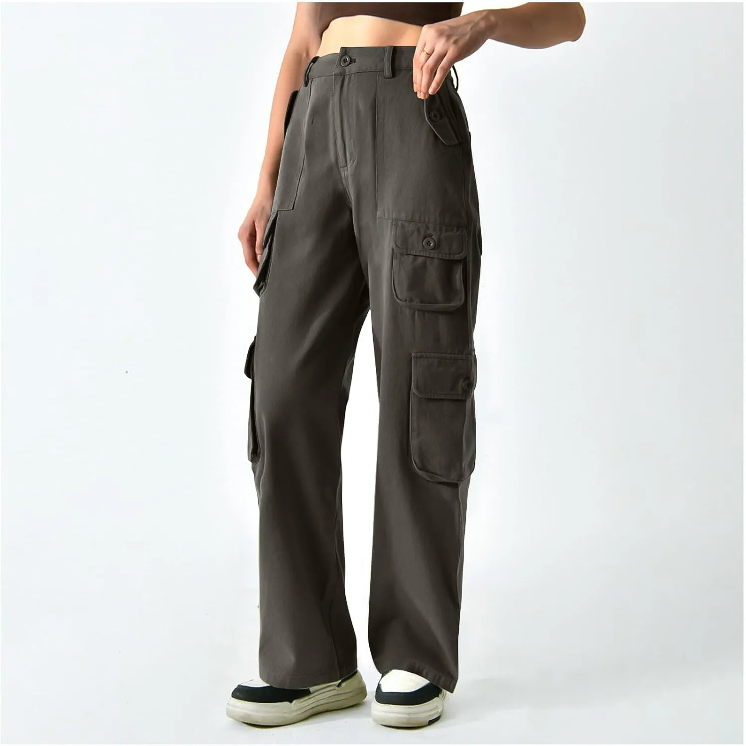 Dressy Cargo Pants for Women Trendy Straight Wide Leg Trousers High Waist Comfort Workwear Pants Fall Casual Pants