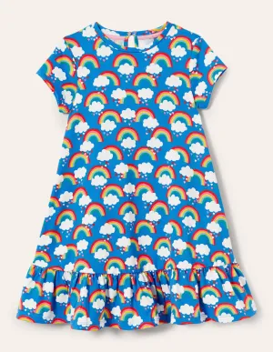 Drop Hem Jersey Dress-Moroccan Blue Love Rainbows