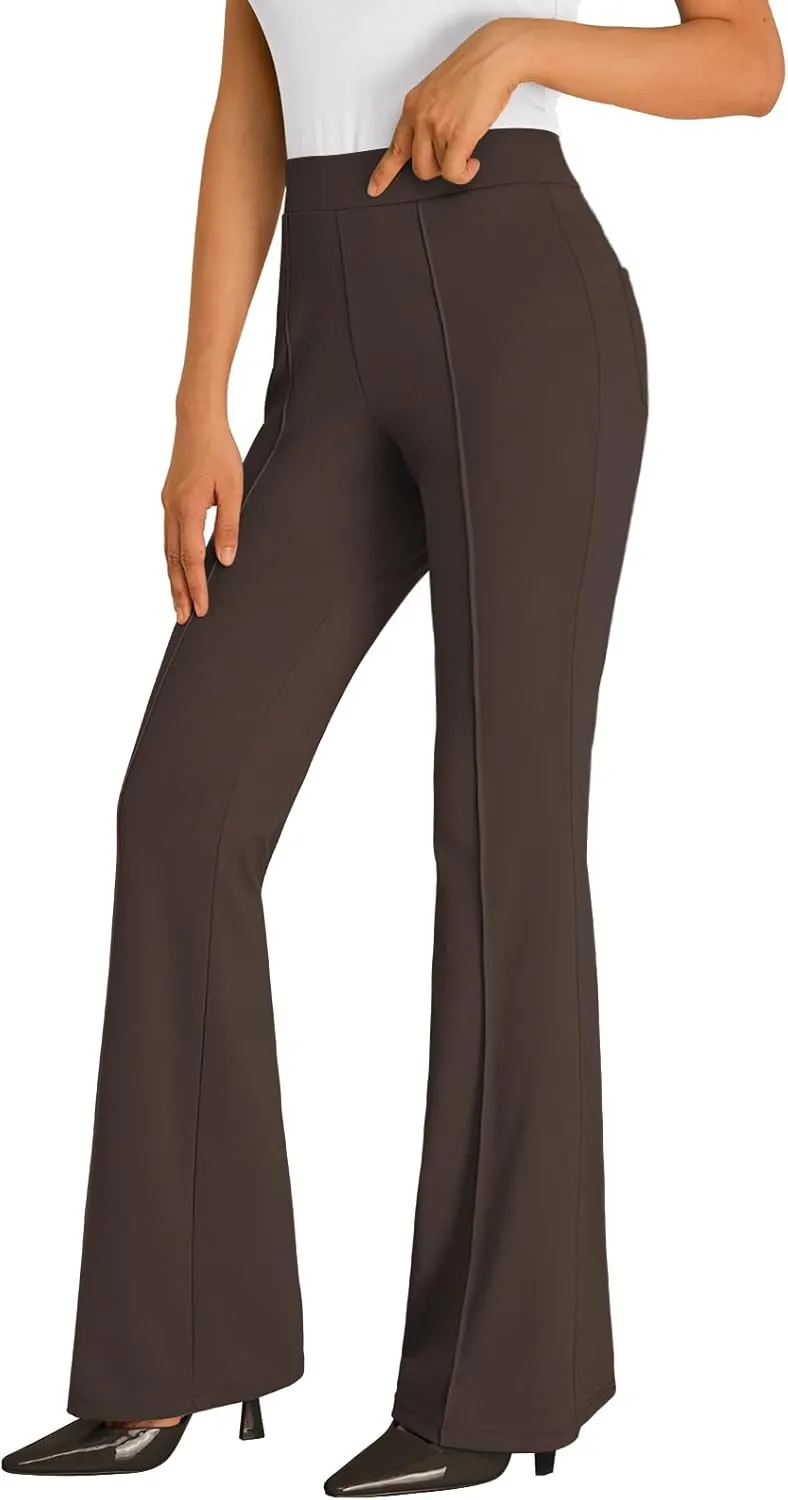 EFAN Womens Work Business Casual Flare Leggings Pants Comfort Office High Waisted Slacks Suits with Pockets 2025