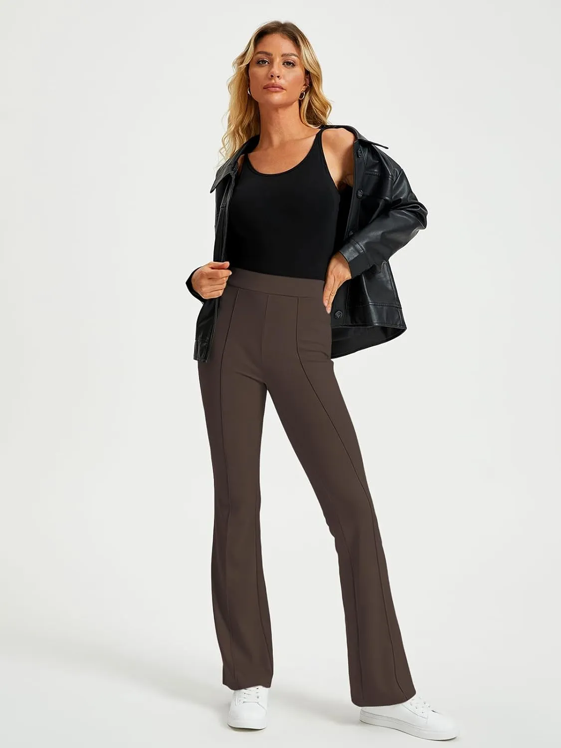 EFAN Womens Work Business Casual Flare Leggings Pants Comfort Office High Waisted Slacks Suits with Pockets 2025