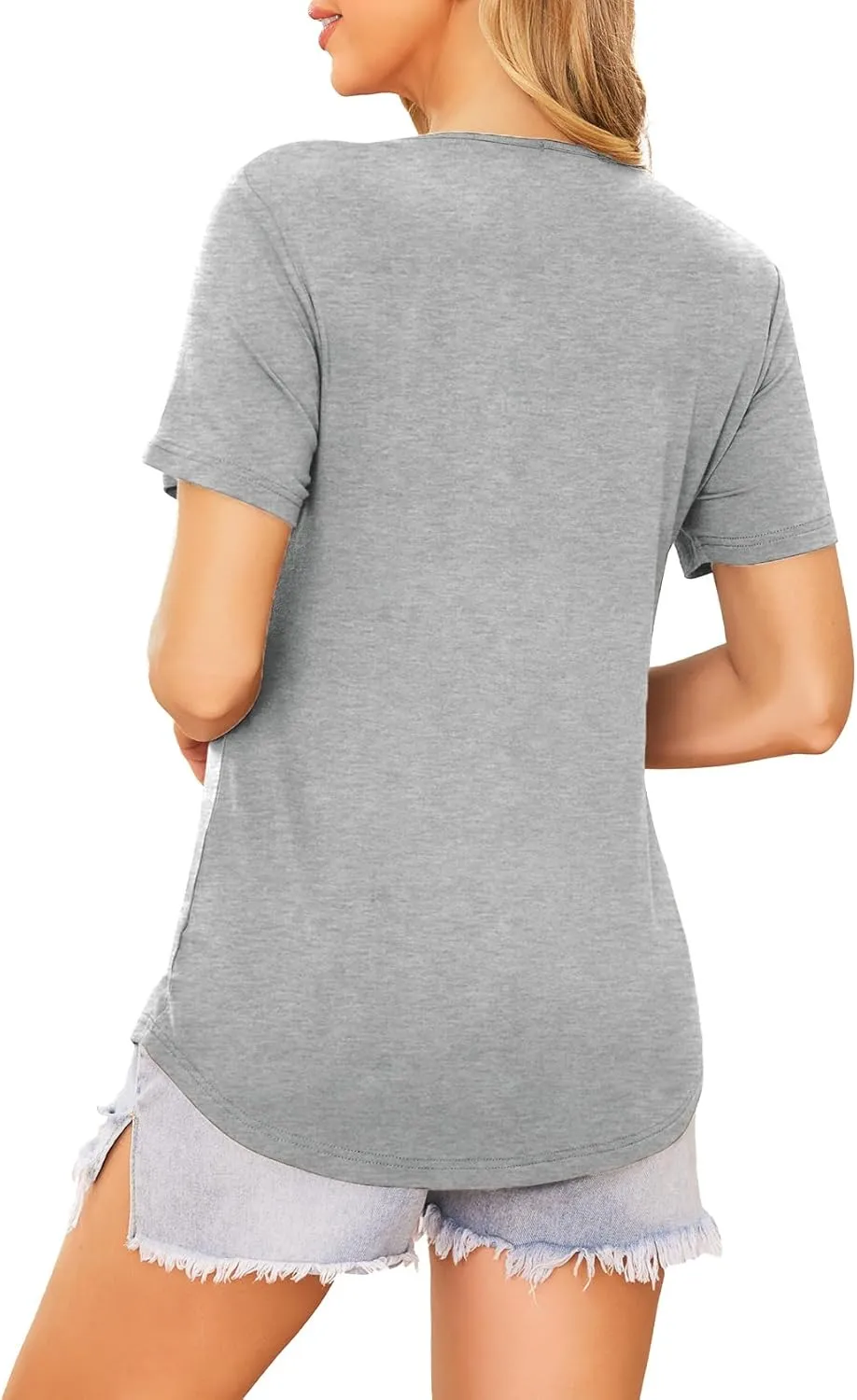 Ekouaer Women's Maternity Shirts Short Sleeves Nursing Tops 3 Pack Double Laye Breastfeeding Tees Pregnancy Clothes S-XXL