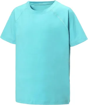 EXARUS Youth Boys Rash Guard Swim Shirts Short Sleeve Sun Shirts Lightweight Quick Dry UPF 50  with Back Zip Pocket