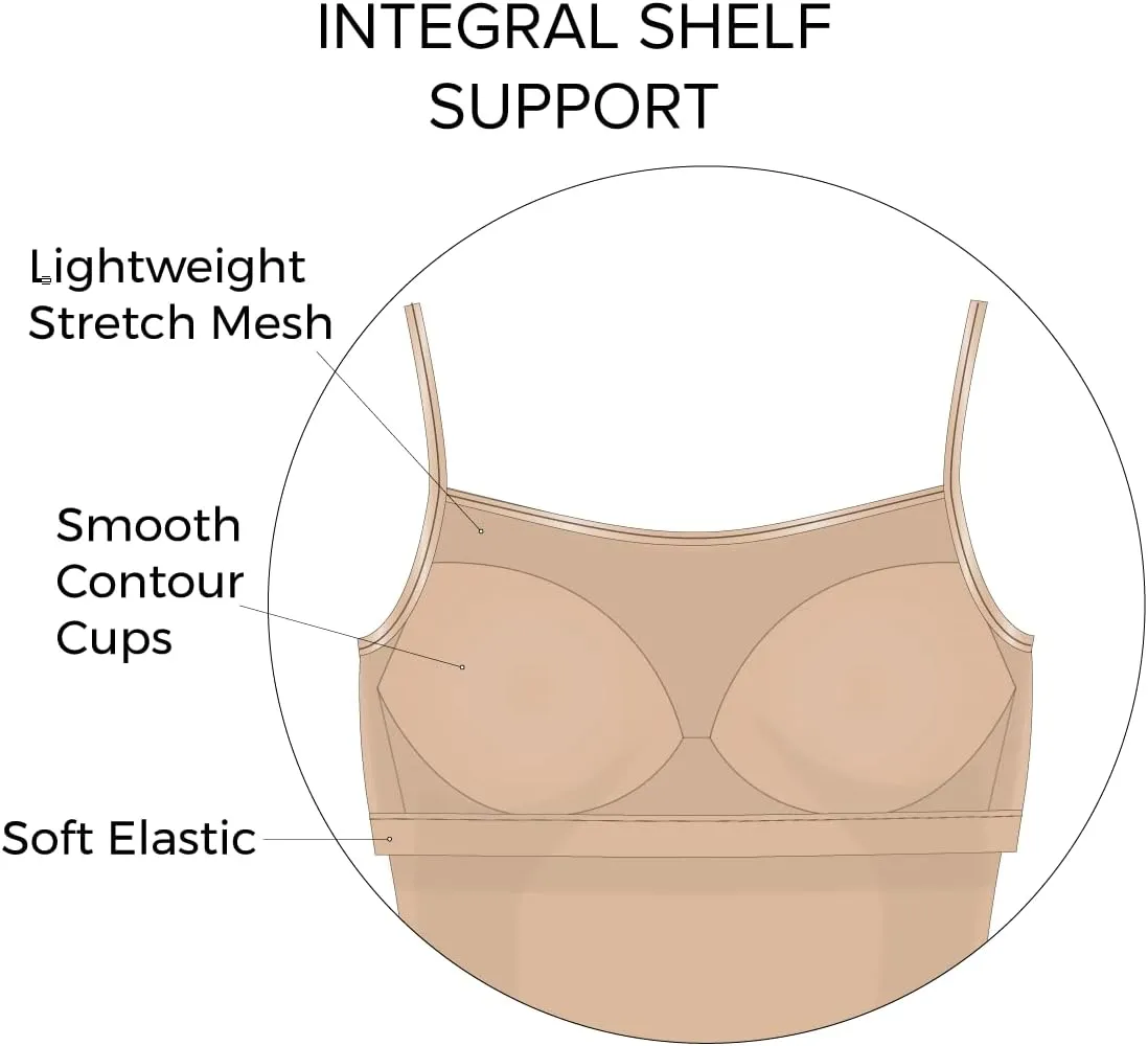 Felina | 2-Pack So Smooth Modal Cami Top with Hidden Built in Shelf Bra Support
