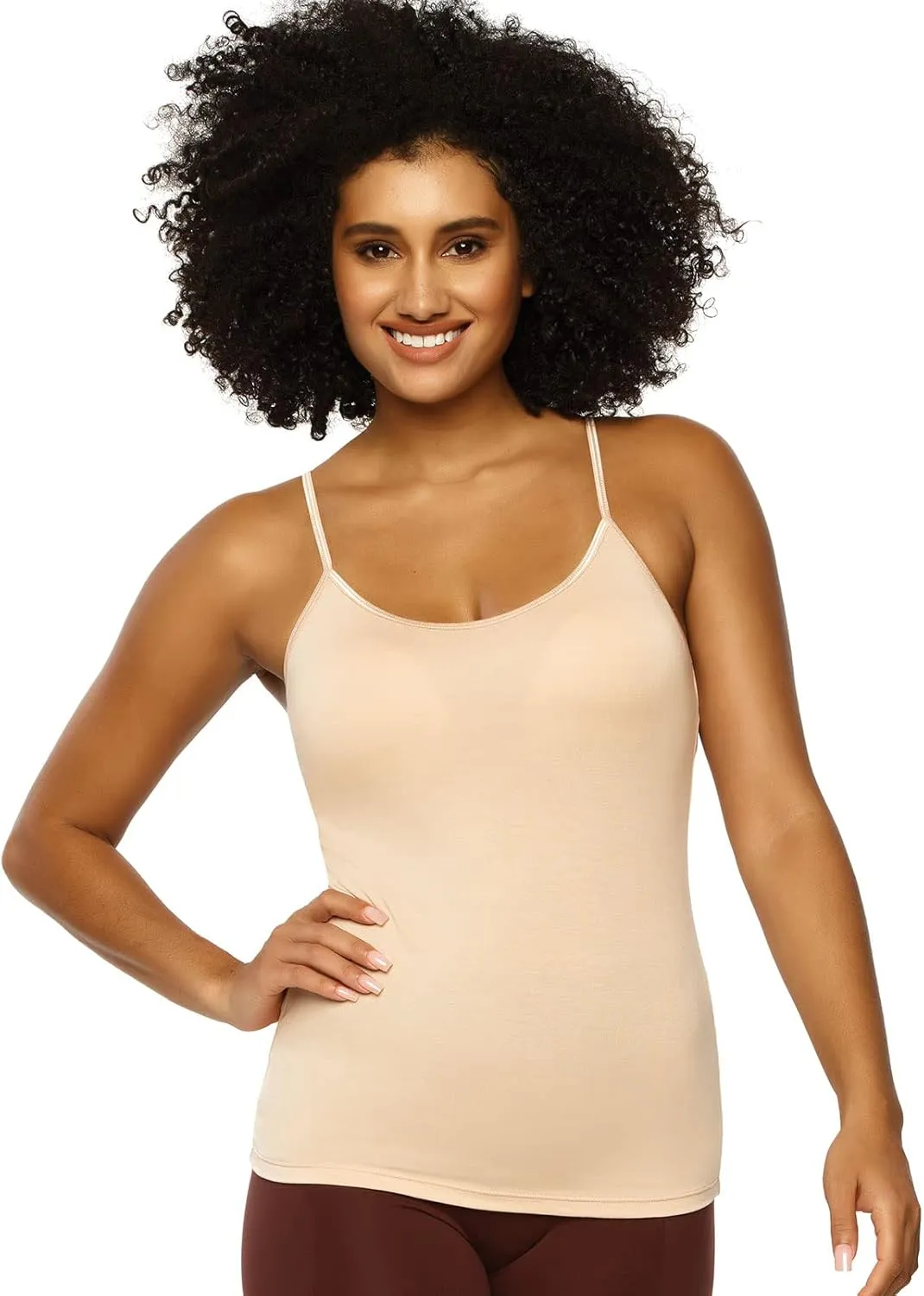 Felina | 2-Pack So Smooth Modal Cami Top with Hidden Built in Shelf Bra Support