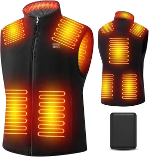 Fleece Heated Vest Jackets for Men with 18400mAh Battery Pack Included Rechargeable,3S Rapid Heated Vest Jackets