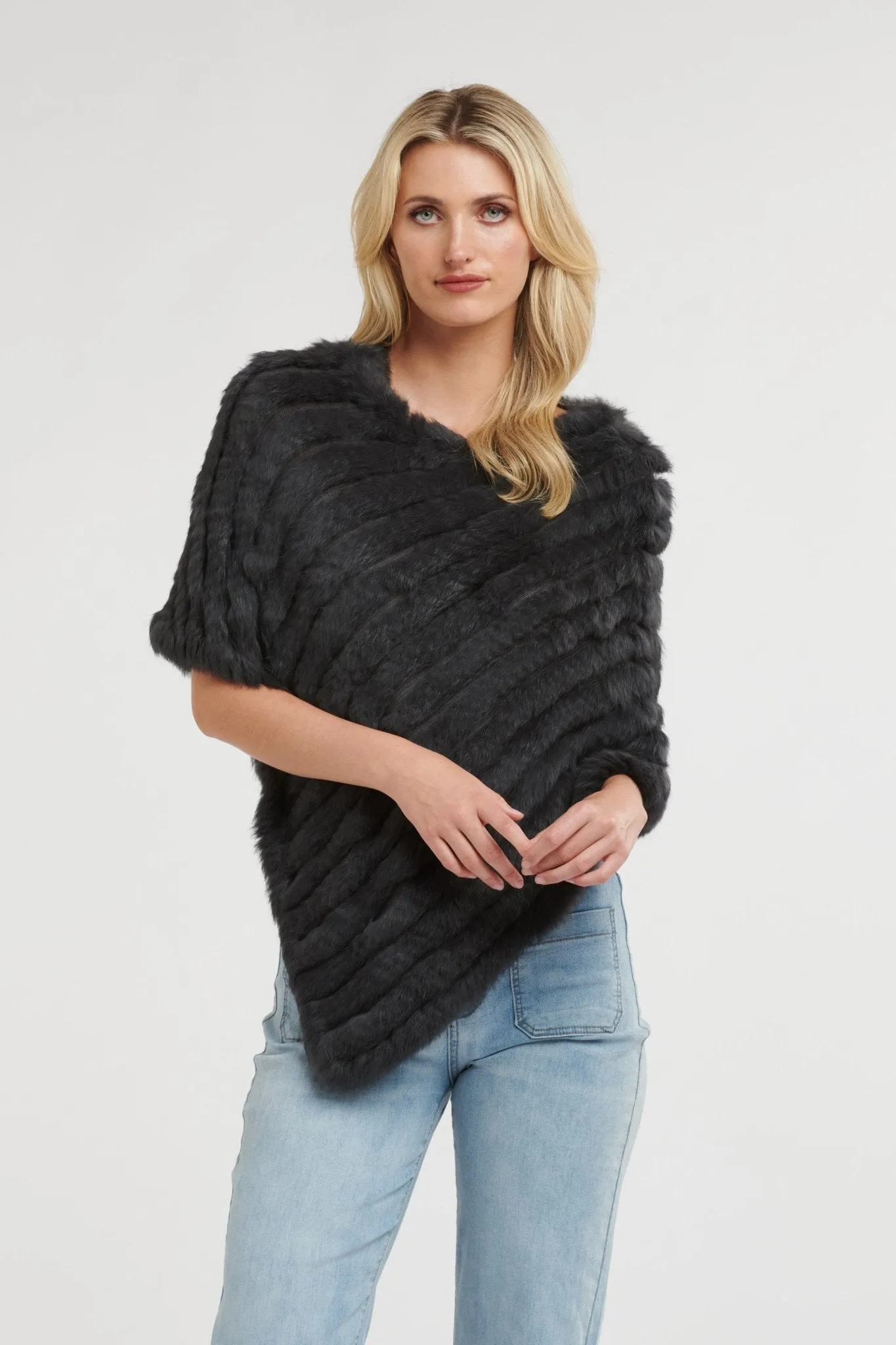 Fur Poncho | Black