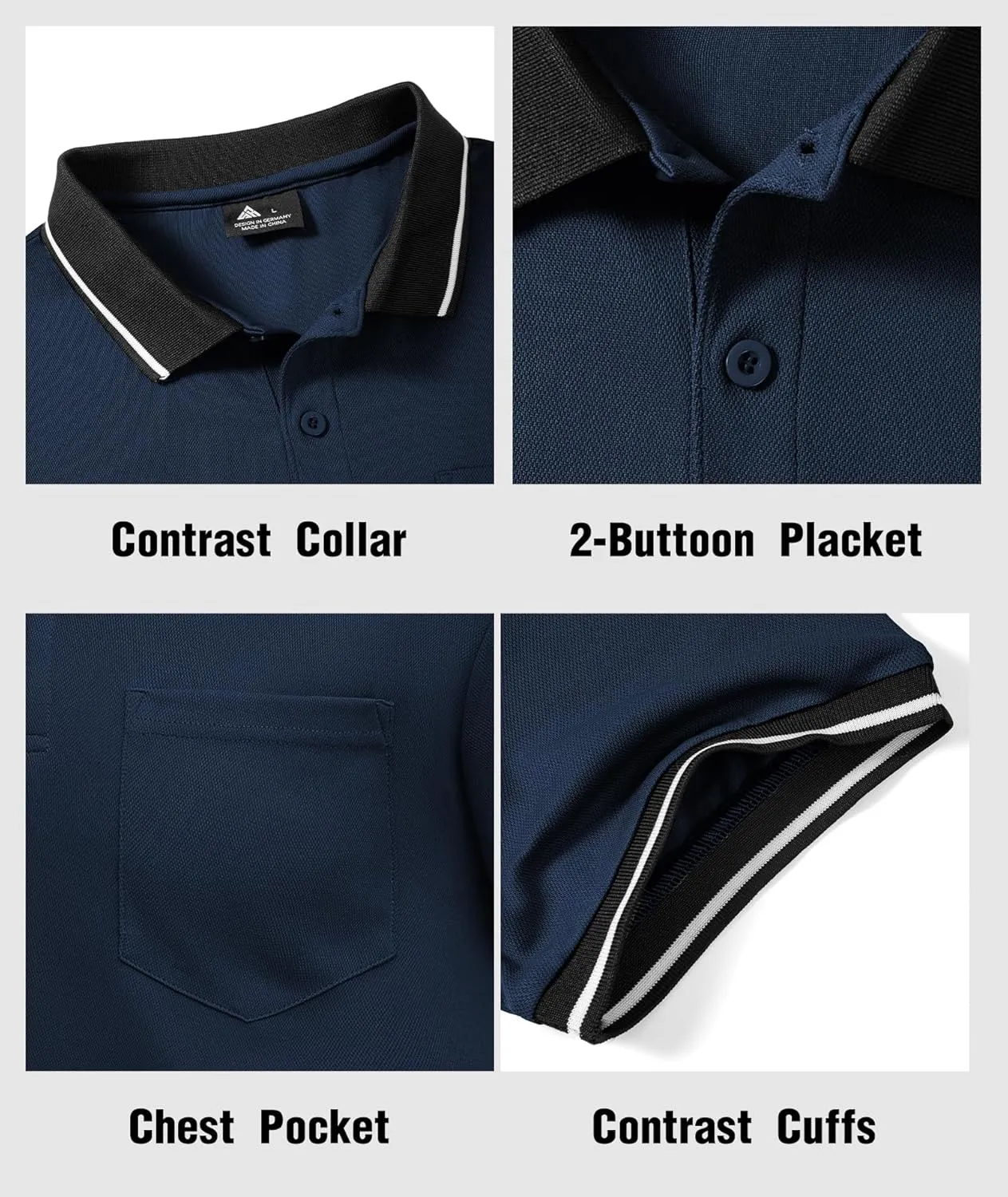 GEEK LIGHTING 3 Pack Mens Polo Shirts Short Sleeve Athletic Polo for Men Casual Moisture Wicking T-Shirts with Pocket