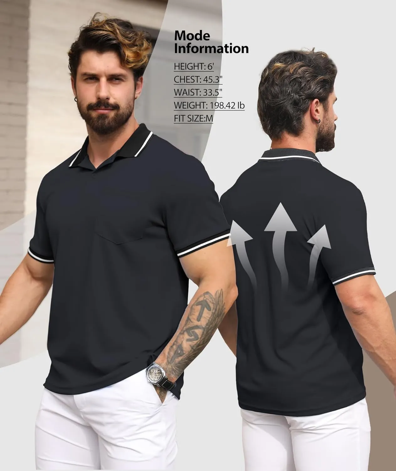 GEEK LIGHTING 3 Pack Mens Polo Shirts Short Sleeve Athletic Polo for Men Casual Moisture Wicking T-Shirts with Pocket