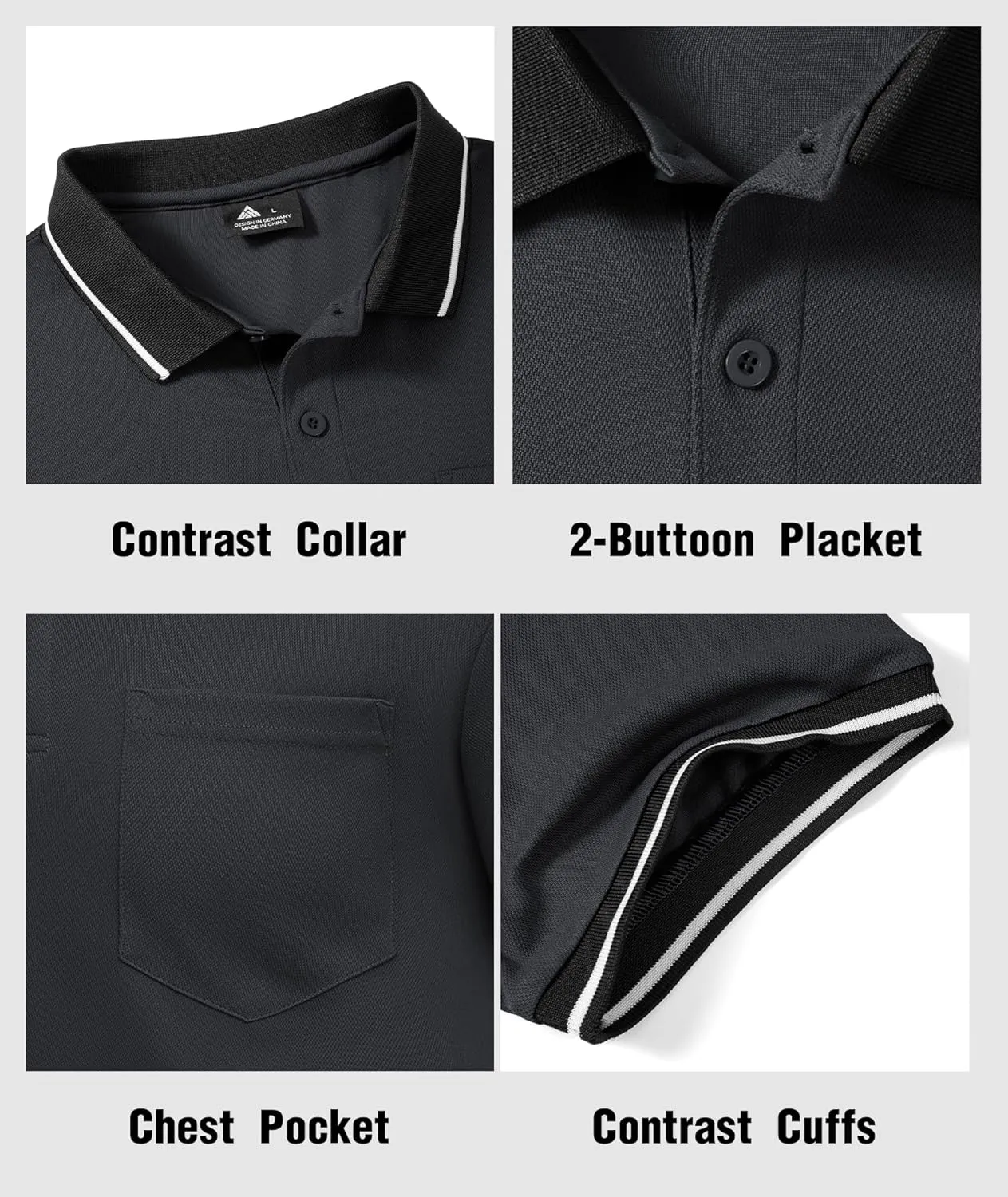 GEEK LIGHTING 3 Pack Mens Polo Shirts Short Sleeve Athletic Polo for Men Casual Moisture Wicking T-Shirts with Pocket