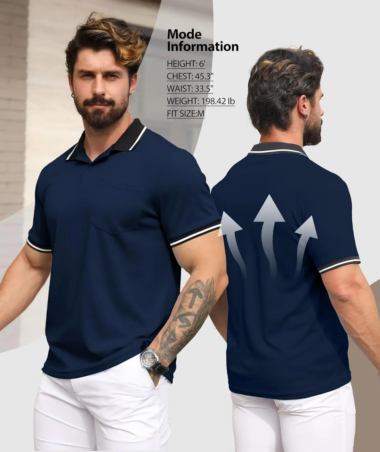 GEEK LIGHTING 3 Pack Mens Polo Shirts Short Sleeve Athletic Polo for Men Casual Moisture Wicking T-Shirts with Pocket