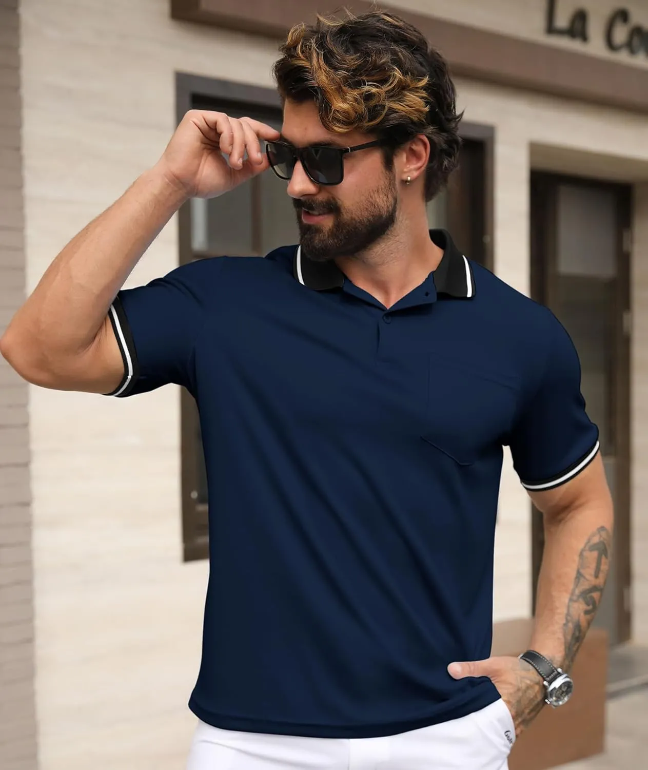 GEEK LIGHTING 3 Pack Mens Polo Shirts Short Sleeve Athletic Polo for Men Casual Moisture Wicking T-Shirts with Pocket