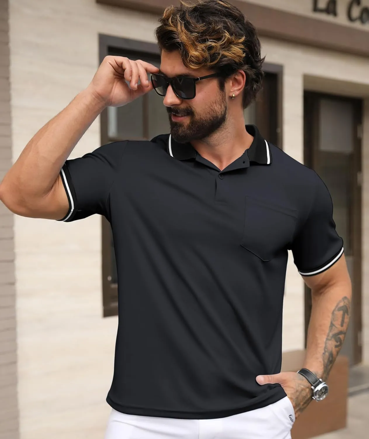 GEEK LIGHTING 3 Pack Mens Polo Shirts Short Sleeve Athletic Polo for Men Casual Moisture Wicking T-Shirts with Pocket