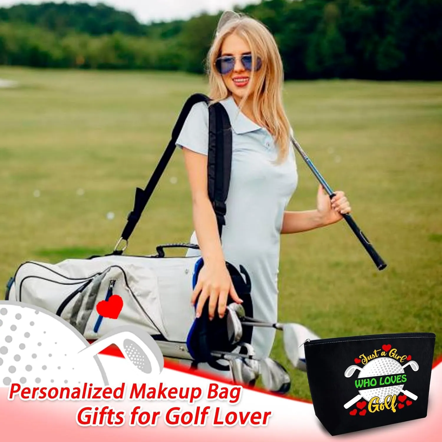 Golf Gifts for Women Coach Appreciation Gift Cool Gifts for Golfer Golf Lovers Accessories for Women Golfers Makeup Bag Cosmetic Pouch for Sports Enthusiasts Birthday Gifts for Her Female